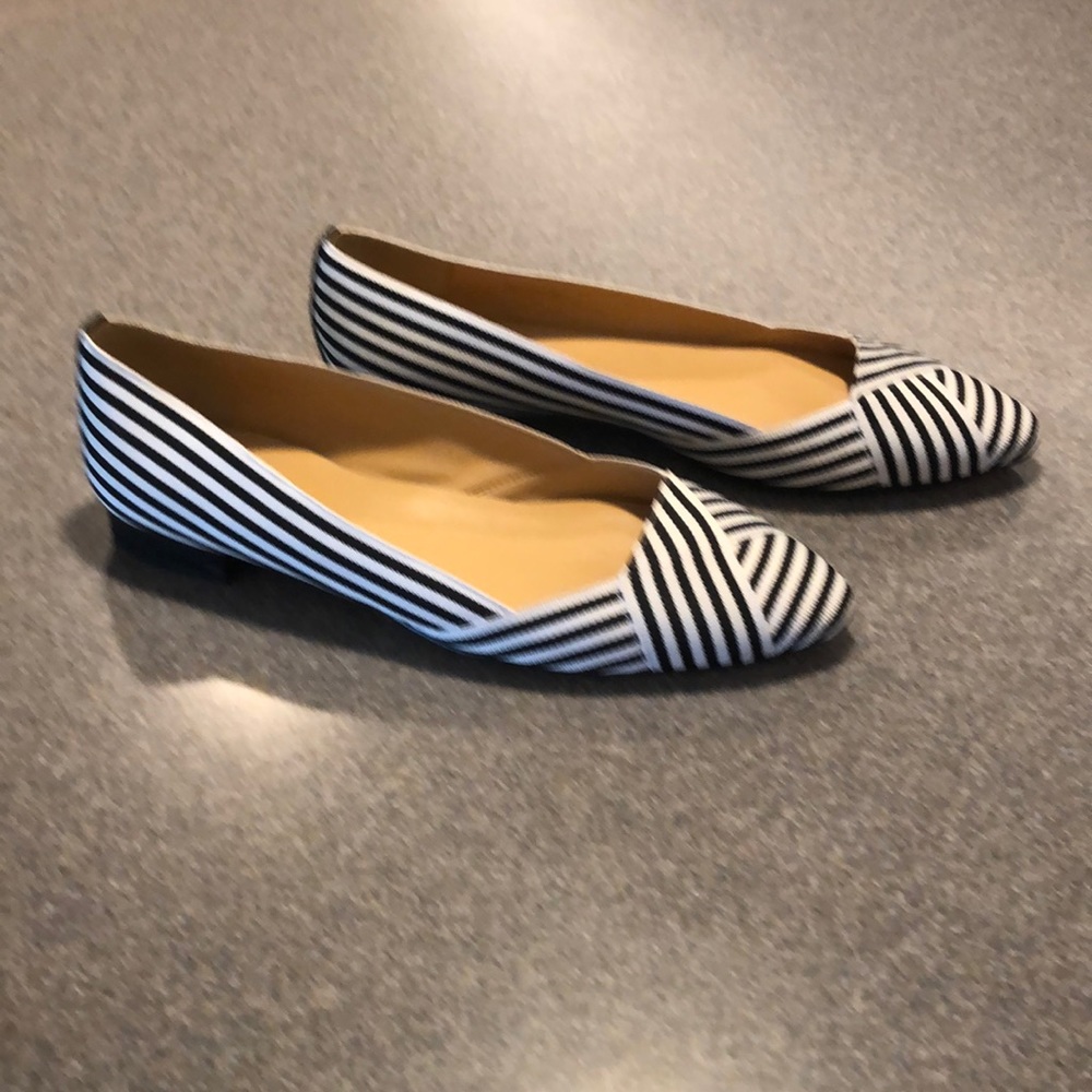Talbots Blue Pinstriped Flats